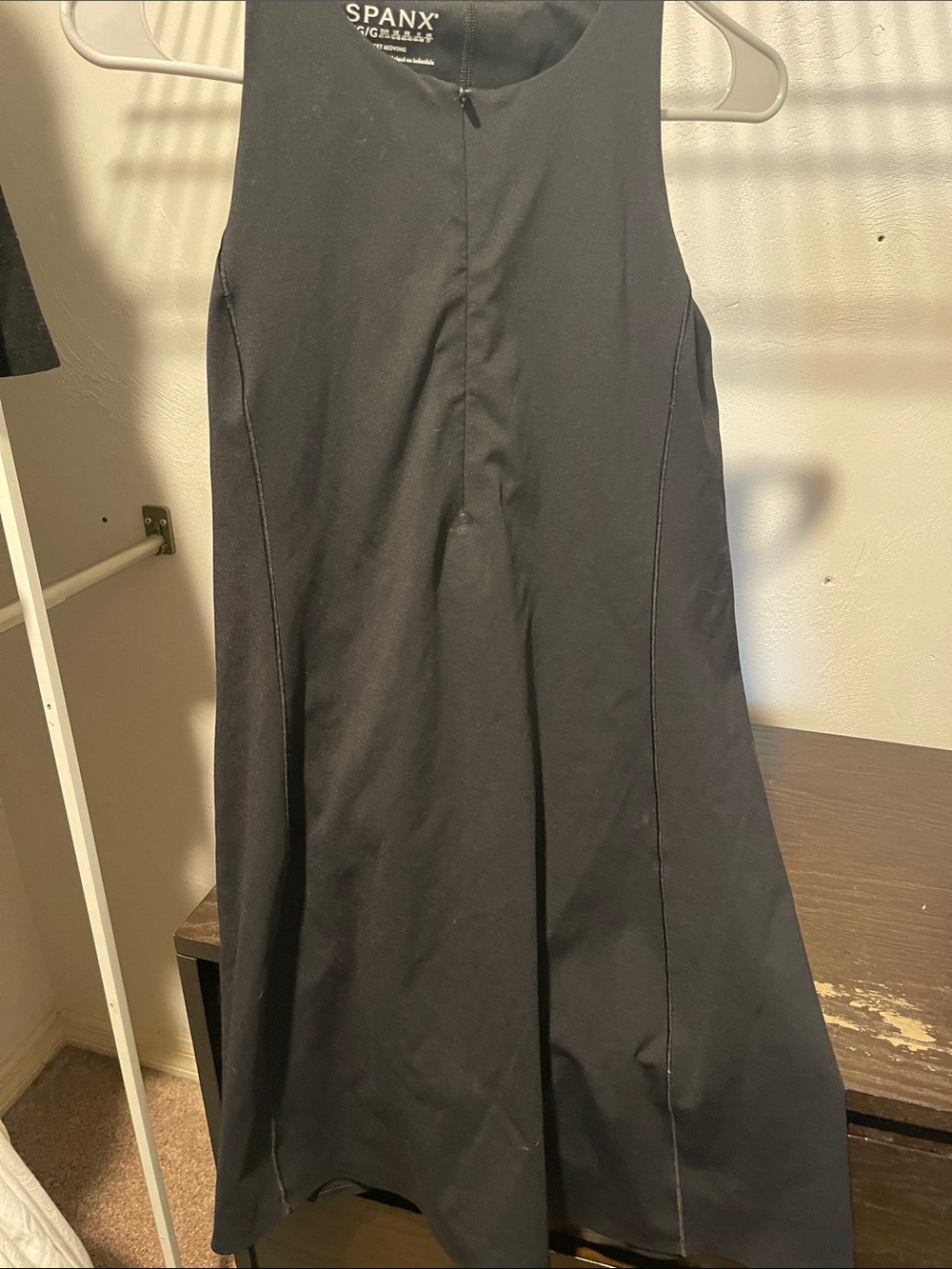 SPANX Black Sleeveless Athletic dresswith Princess Seams